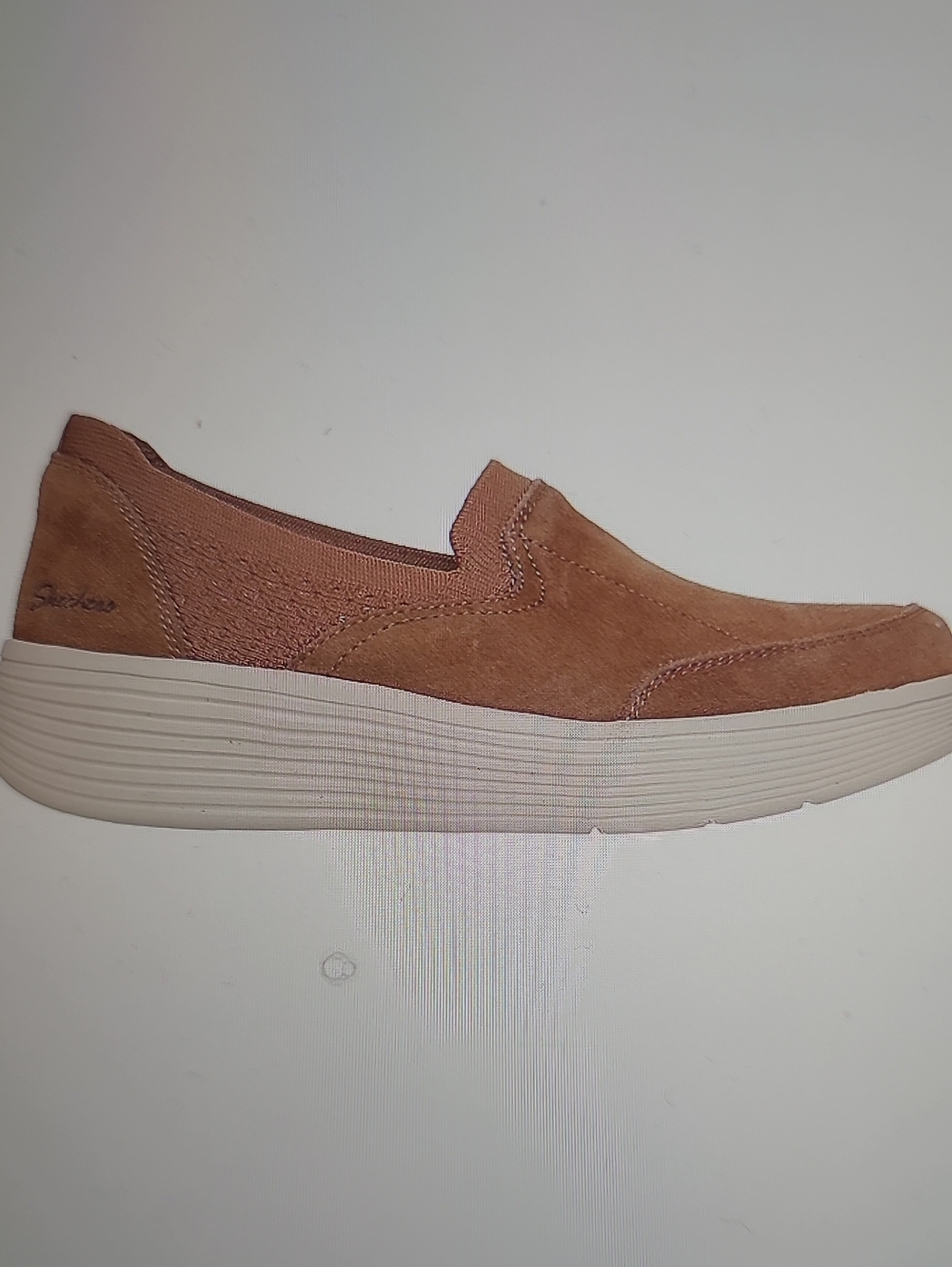 Skechers Arch Fit Suede Slip-On Loafers in Chestnut 159091 - Picture 8 of 9
